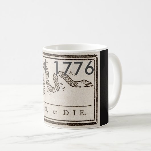 1984 = 1776 Adhésion ou mort mug (Devant droit)