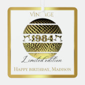  1984 40ste verjaardagsgoud metalen ornament (Achterkant)