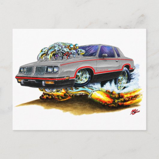 1984-88 Hurst Olds Grey-Black Car Briefkaart (Voorkant)