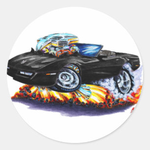 1984-93 Corvette Black Convertible Ronde Sticker