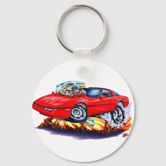 1984-93 Corvette Red Car Sleutelhanger (Voorkant)
