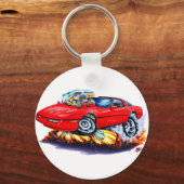 1984-93 Corvette Red Car Sleutelhanger (Voorkant)