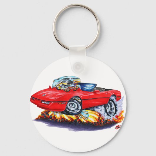 1984-93 Corvette Red Convertible Sleutelhanger (Voorkant)