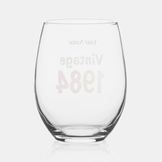  1984 Aangepast wijnglas: schitterende herinnering Wijnglas Zonder Voet (Achterkant)