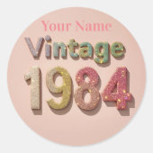  1984 Aangepaste Sticker: Glitterende herinneringe Ronde Sticker (Voorkant)