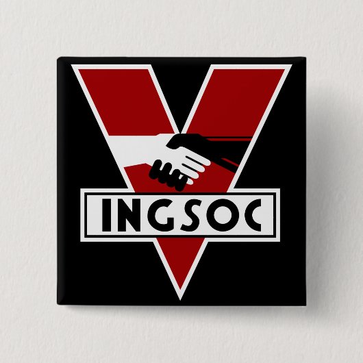 1984 Ingosoc Vierkante Button 5,1 Cm (Voorkant)