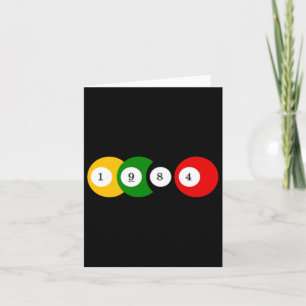 1984 Pool Ball Biljart  Kleur Jaar Ontwerp Kaart