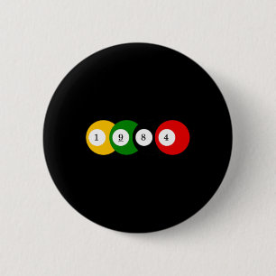1984 Pool Ball Biljart  Kleur Jaar Ontwerp Ronde Button 5,7 Cm