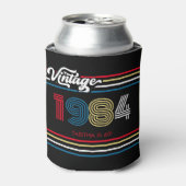 1984 Retro Stripe Custom Age - Jaar Blikjeskoeler (Blikje Voorkant)
