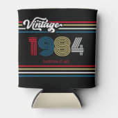 1984 Retro Stripe Custom Age - Jaar Blikjeskoeler (Voorkant)