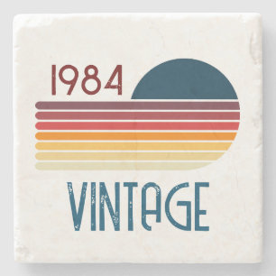 1984 Retro Stripe Sun Stenen Onderzetter