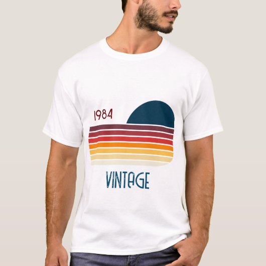  1984 Retro Stripe Sun T-shirt (Voorkant)