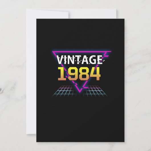  1984 Retrowave Birthday Gift Kaart (Voorkant)