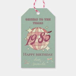  1985 39e 40e verjaardagsfeestje Uitnodiging Cadeaulabel