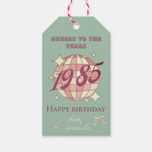 1985 39e 40e verjaardagsfeestje Uitnodiging Cadeaulabel