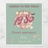  1985 39e 40e verjaardagsfeestje Uitnodiging Wijn Etiket (Enkel label)