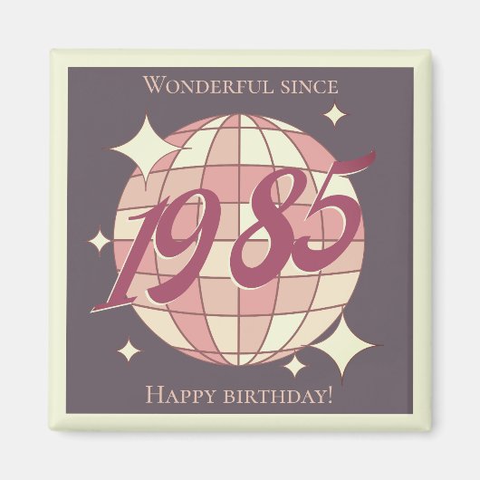  1985 39e verjaardag retro paarse magneet (Voorkant)