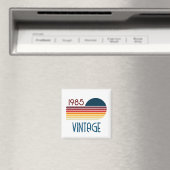 1985 40e verjaardag Retro Rainbow Stripe Zon Magneet (Insitu (Vaatwasser))