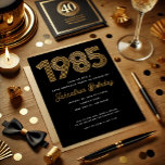 1985 Black Faux Gold 40th Birthday Invitation<br><div class="desc">1985 Black Faux Gold 40th Birthday Invitation Célébrez vos 40 ans de style avec cette Invitation Black Faux Gold Birthday de 1985! Conçue avec un arrière - plan noir élégant et d'élégants accents faux or, cette invitation offre une sophistication intemporelle avec une touche d'allure vintage. C’est la meilleure façon d’honorer...</div>