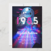 1985 Disco Bowling 40th Birthday Party Invitation (Devant)