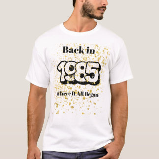 1985 Gold Splash Verjaardag T-shirt