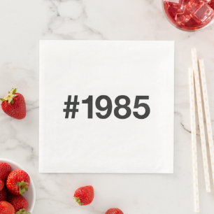 1985 Hashtag 40 Verjaardag Jubileum Servet