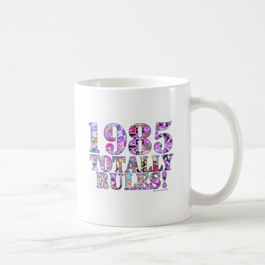 1985 regelt volledig Funny Retro Classic Logo Koffiemok (Rechts)