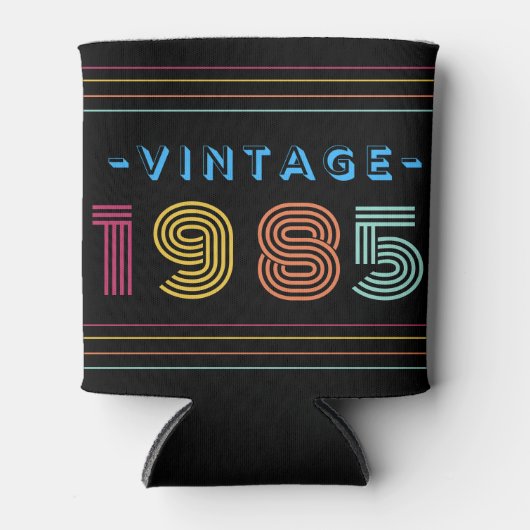 1985  Retro Stripe Neon Bright Blikjeskoeler (Voorkant)