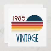 1985 Retro Stripe Sun Bedankkaart (Voorkant / Achterkant)