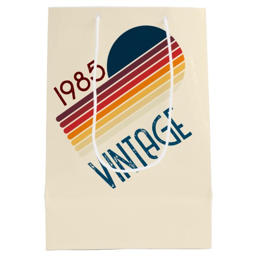 1985 Retro Stripe Sun Medium Cadeauzakje (Achterkant)