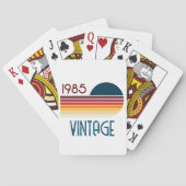 1985 Retro Stripe zo 40e verjaardag Pokerkaarten (Achterkant)