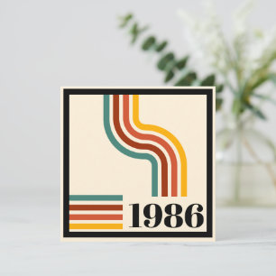 1986 60e verjaardag Retro streep Vintage Kaart