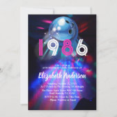 1986 Disco Bowling  40th Birthday Party Invitation (Devant)