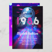 1986 Disco Bowling  40th Birthday Party Invitation (Devant / Derrière)