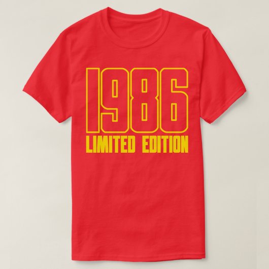1986 Limited Edition verjaardagscadeau T-shirt (Design voorkant)