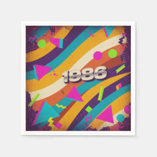 1986- Retro jaren '80 Neon geometrisch - Servet