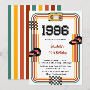 1986 Retro Vintage Cassettes Disco 40e Verjaardag Kaart
