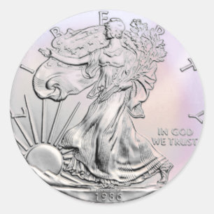 1986 US Silver Eagle Ronde Sticker