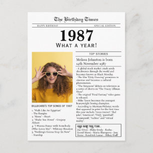 1987 Kranten Geboortedag  Briefkaart