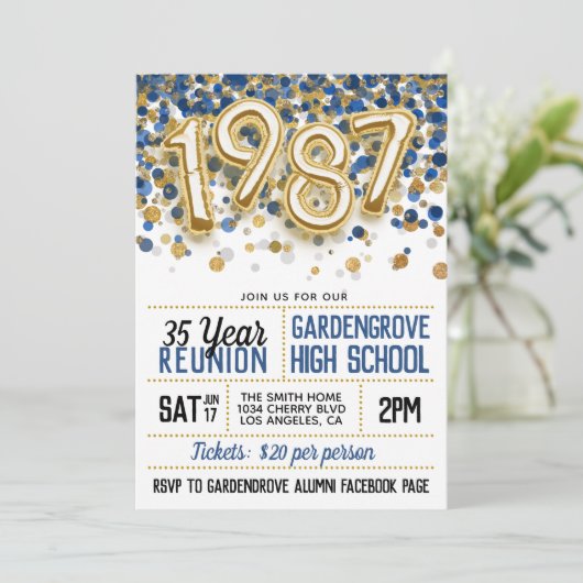 1987 Uitnodiging tot hereniging van het High Schoo (Staand voorkant)