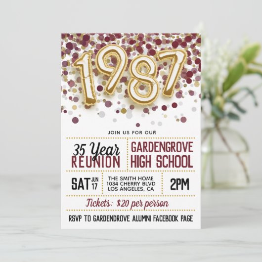 1987 Uitnodiging tot hereniging van het High Schoo (Staand voorkant)