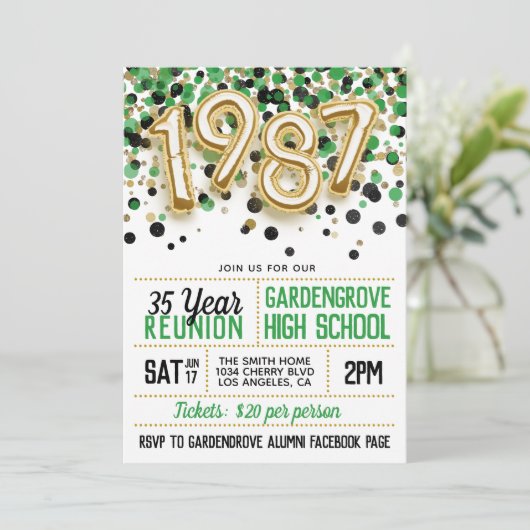 1987 Uitnodiging tot hereniging van het High Schoo (Staand voorkant)