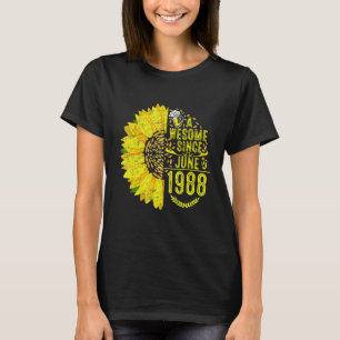  1988 Funny 34 jaar oud op 34 juni Sunshine T-shirt