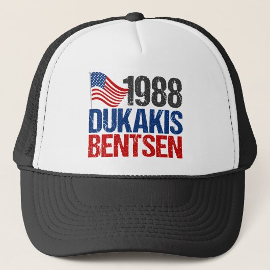 1988 Verkiezing Dukakis Bentsen Trucker Pet (Voorkant)