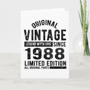 1988 Vintage Verjaardag Kaart