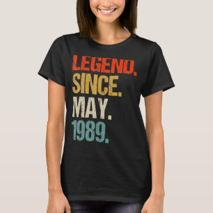  1989 34e verjaardag retro 34 jaar oud t-shirt