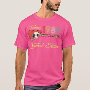 1989 Geestdag Gifts Guitar Lovers 34th Bir T-shirt