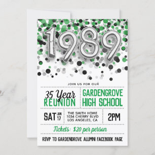 1989 High School College Reunion Uitnodiging