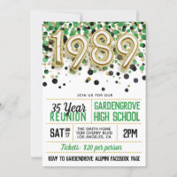 1989 High School College Reunion Uitnodiging