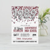 1989 High School College Reunion Uitnodiging (Staand voorkant)